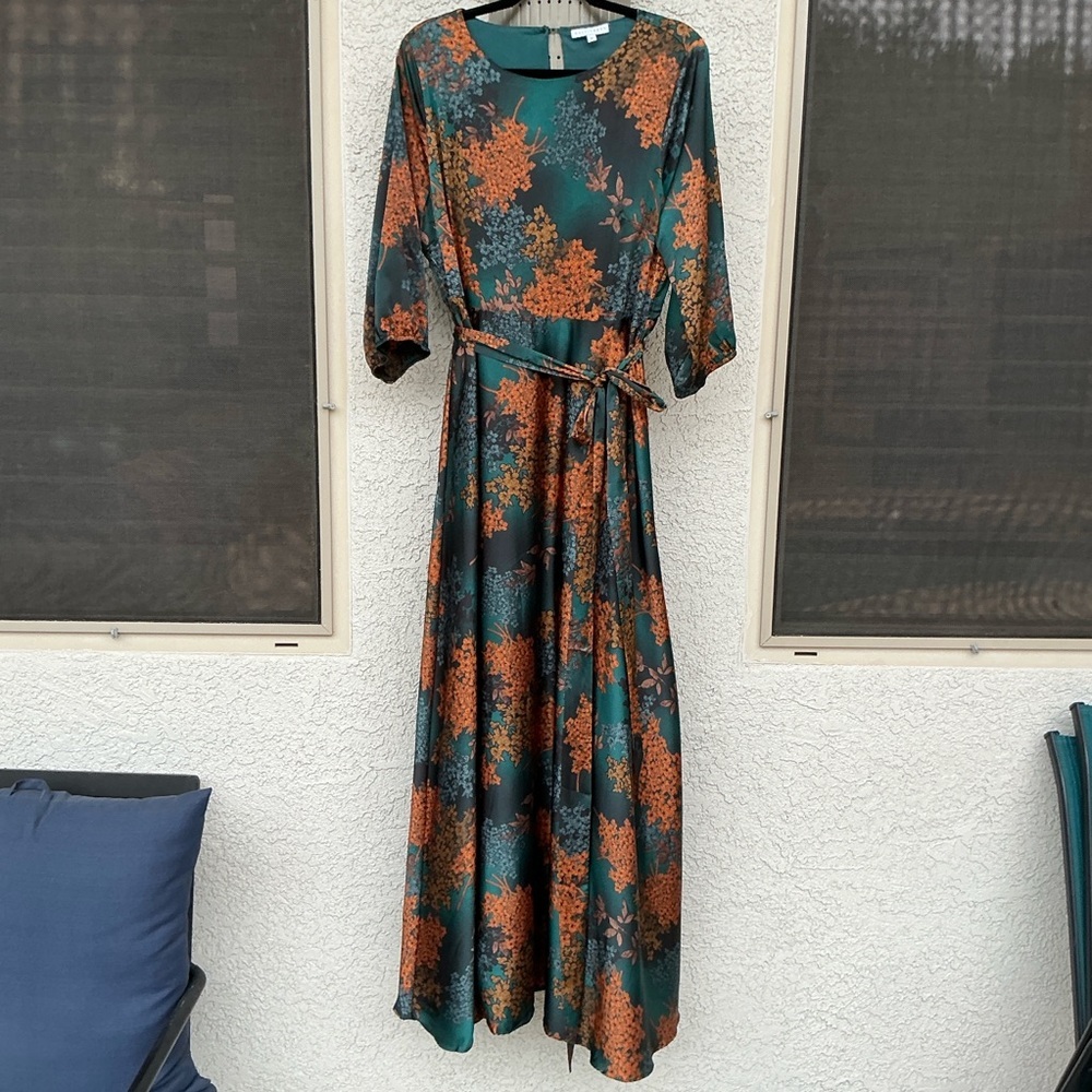 Baltic Born Green and Rust Floral Maxi Dress - Picture 3 of 16